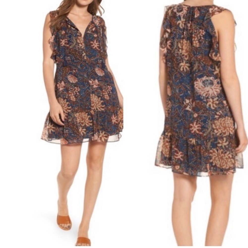 Madewell Chrysanthemum Floral Ruffle Dress
